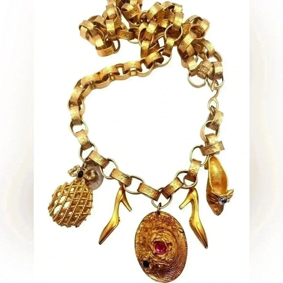 CRAFT Women’s Vintage Gold Tone Chain Link Medallion Belt Necklace Slipp… main image 11